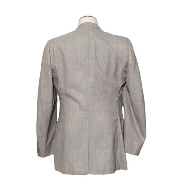 Vintage Chaps By Ralph Lauren 3-Piece Suit Tan Crosshatch Preppy Old Money Rich